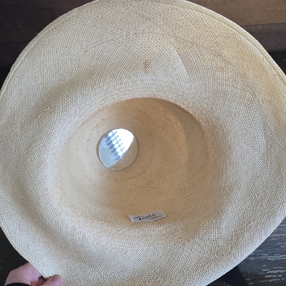 Vintage Straw Hat with Black Embellished Band - Picture 10 of 12